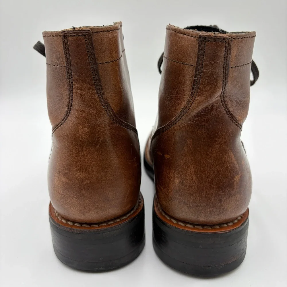 Thursday Boot Co Captain Brandy Leather Cap Toe Lace Up Boots Mens 8.5